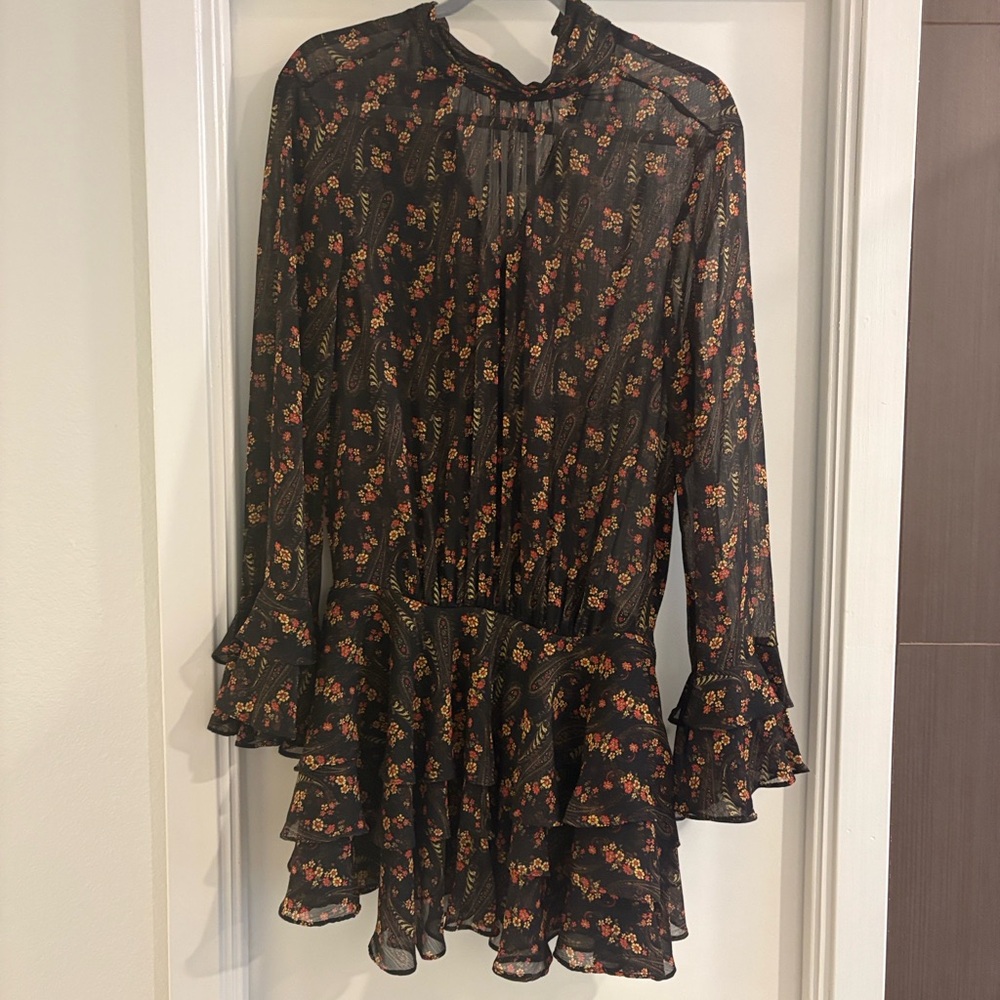 Floral Ruffle Dress-Zara